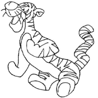 A coloring page of winnie the pooh - tigger